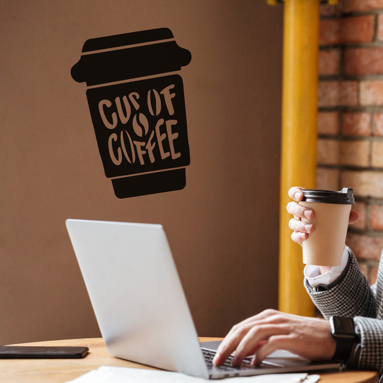 استیکر دیواری ناویا طرح coffee کد 03